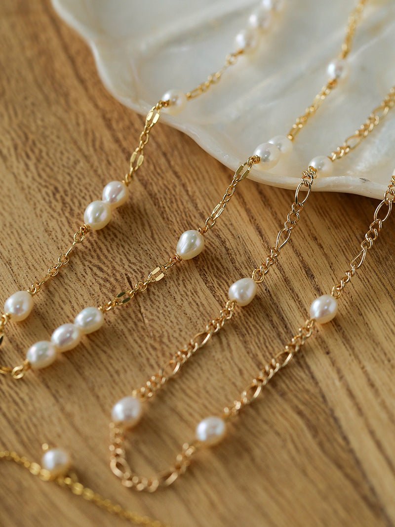 Multi - style Chain and Pearl Stacking Necklace - floysun