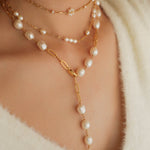 Multi - style Chain and Pearl Stacking Necklace - floysun