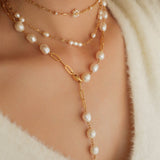 Multi - style Chain and Pearl Stacking Necklace - floysun