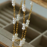 Multi - style Chain and Pearl Stacking Necklace - floysun