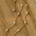 Multi - style Chain and Pearl Stacking Necklace - floysun