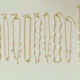 Multi - style Chain and Pearl Stacking Necklace - floysun