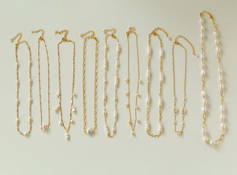 Multi - style Chain and Pearl Stacking Necklace - floysun