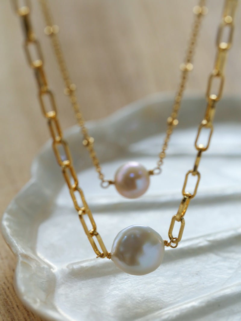 Multi - style Chain and Pearl Stacking Necklace - floysun