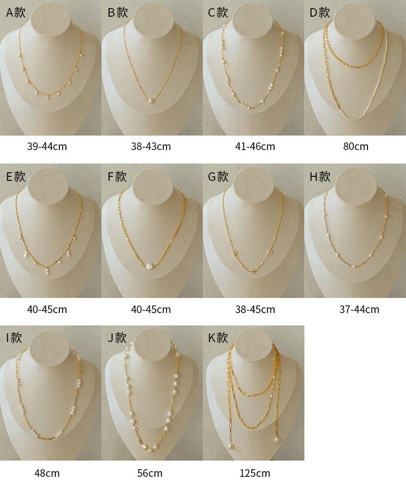 Multi - style Chain and Pearl Stacking Necklace - floysun