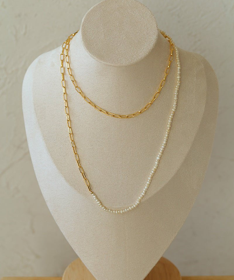 Multi - style Chain and Pearl Stacking Necklace - floysun