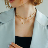 Multi - style Chain and Pearl Stacking Necklace - floysun