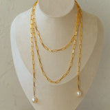 Multi - style Chain and Pearl Stacking Necklace - floysun