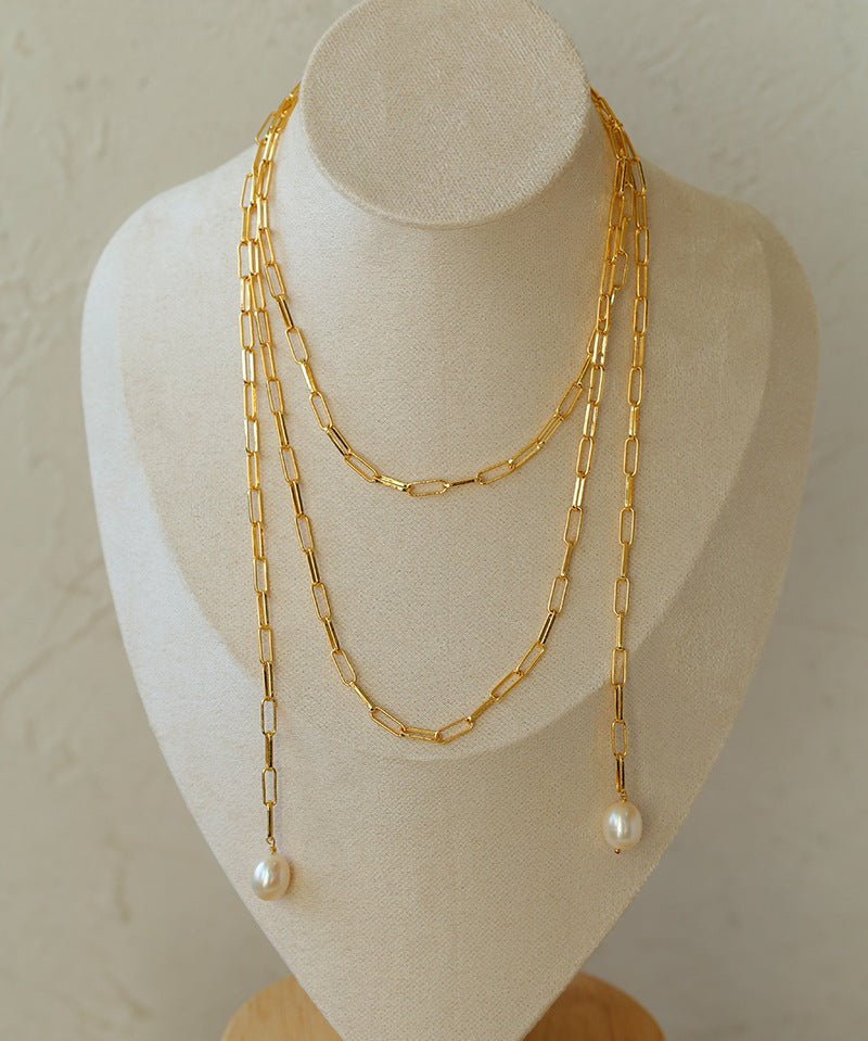 Multi - style Chain and Pearl Stacking Necklace - floysun