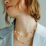 Multi - style Chain and Pearl Stacking Necklace - floysun