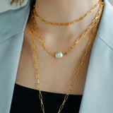 Multi - style Chain and Pearl Stacking Necklace - floysun