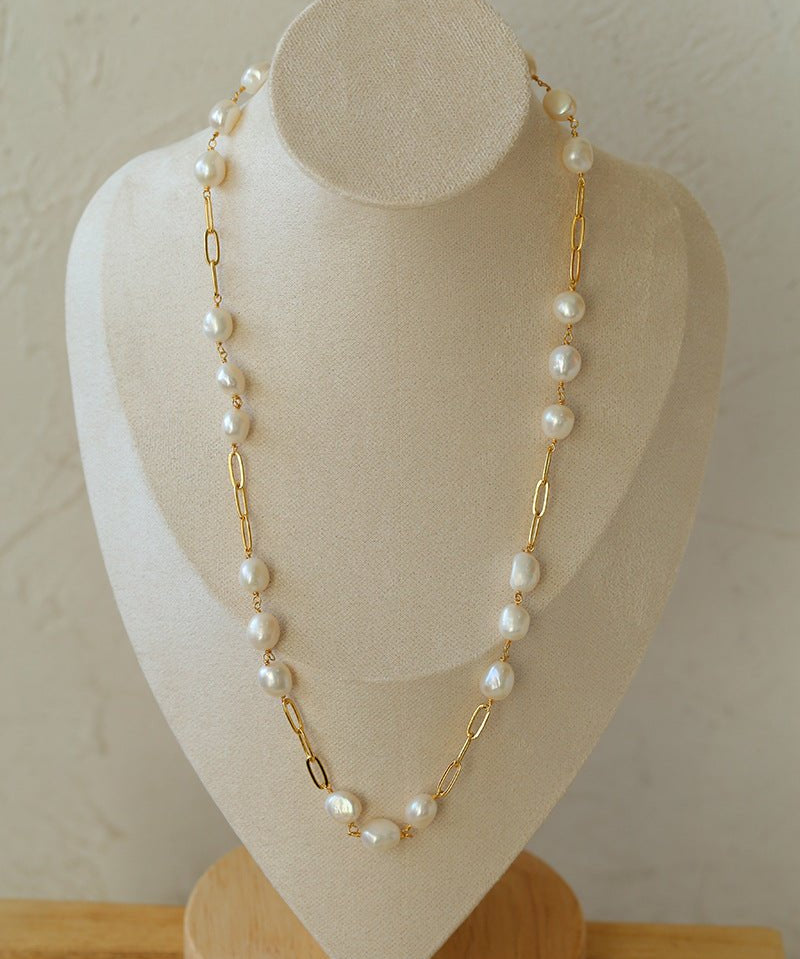 Multi - style Chain and Pearl Stacking Necklace - floysun