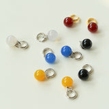 Multicolored Agate Sphere Hoop Earrings - floysun