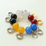 Multicolored Agate Sphere Hoop Earrings - floysun