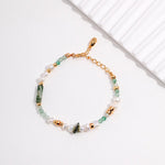 Multielement Gemstone and Pearl Beaded Bracelet - floysun