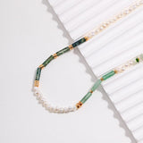 Multielement Gemstone and Pearl Beaded Necklace - floysun