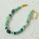 Multiple Irregular Colored Agates Jade Bracelet - Blue - floysun