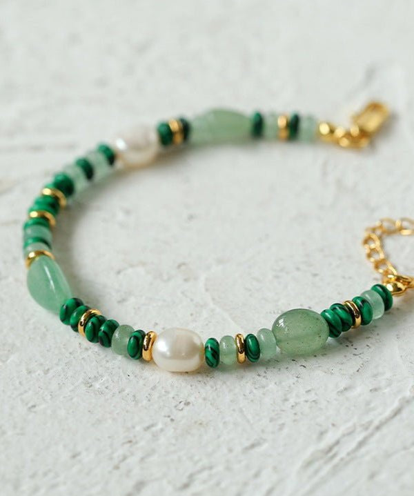 Multiple Irregular Colored Agates Jade Bracelet - Green - floysun