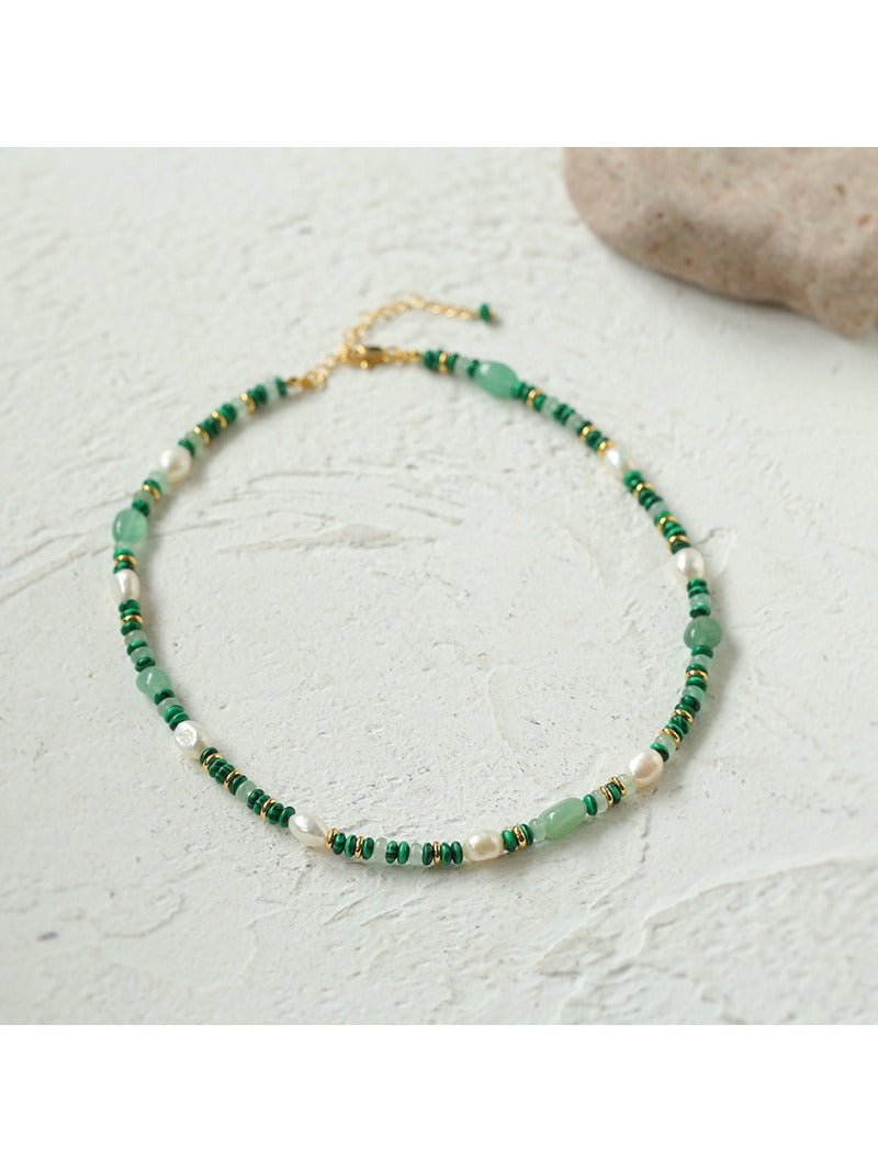 Multiple Irregular Colored Agates Jade Necklace - Green - floysun