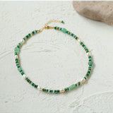 Multiple Irregular Colored Agates Jade Necklace - Green - floysun