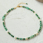 Multiple Irregular Colored Agates Jade Necklace - Green - floysun