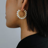 Natural Freshwater Pearl Hoop Earrings - floysun