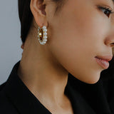 Natural Freshwater Pearl Hoop Earrings - floysun