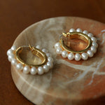 Natural Freshwater Pearl Hoop Earrings - floysun