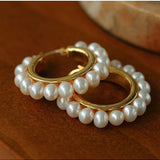 Natural Freshwater Pearl Hoop Earrings - floysun