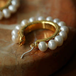 Natural Freshwater Pearl Hoop Earrings - floysun