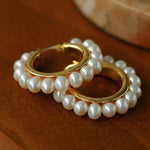 Natural Freshwater Pearl Hoop Earrings - floysun