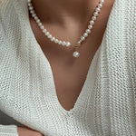 Natural Freshwater Pearl Zircon OT Buckle Necklace - floysun