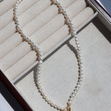 Natural Freshwater Pearl Zircon OT Buckle Necklace - floysun