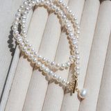 Natural Freshwater Pearl Zircon OT Buckle Necklace - floysun