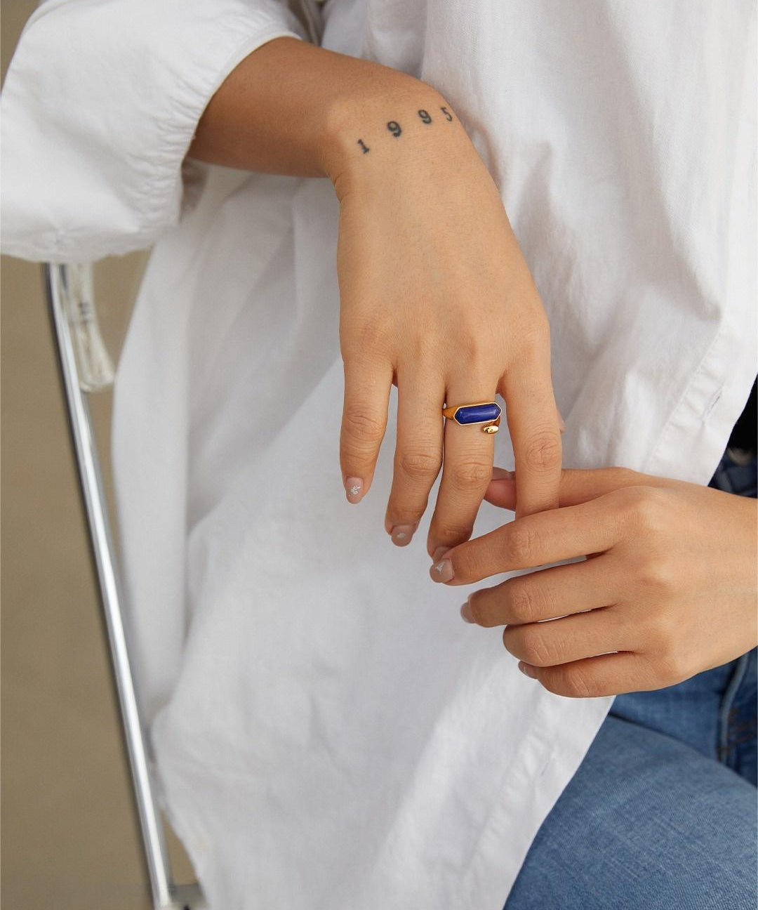 Natural Lapis Lazuli Open Ring - floysun