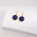 Natural Lapis Lazuli Stone Round Earrings - floysun