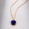 Natural Lapis Lazuli Stone Round Necklace - floysun