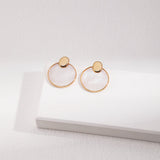 Natural Mother of Pearl Coin - Shaped Vintage Earrings - floysun