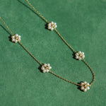 Natural Pearl Woven Floral Chain Necklace - floysun