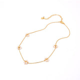 Natural Pearl Woven Floral Chain Necklace - floysun