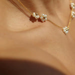 Natural Pearl Woven Floral Chain Necklace - floysun