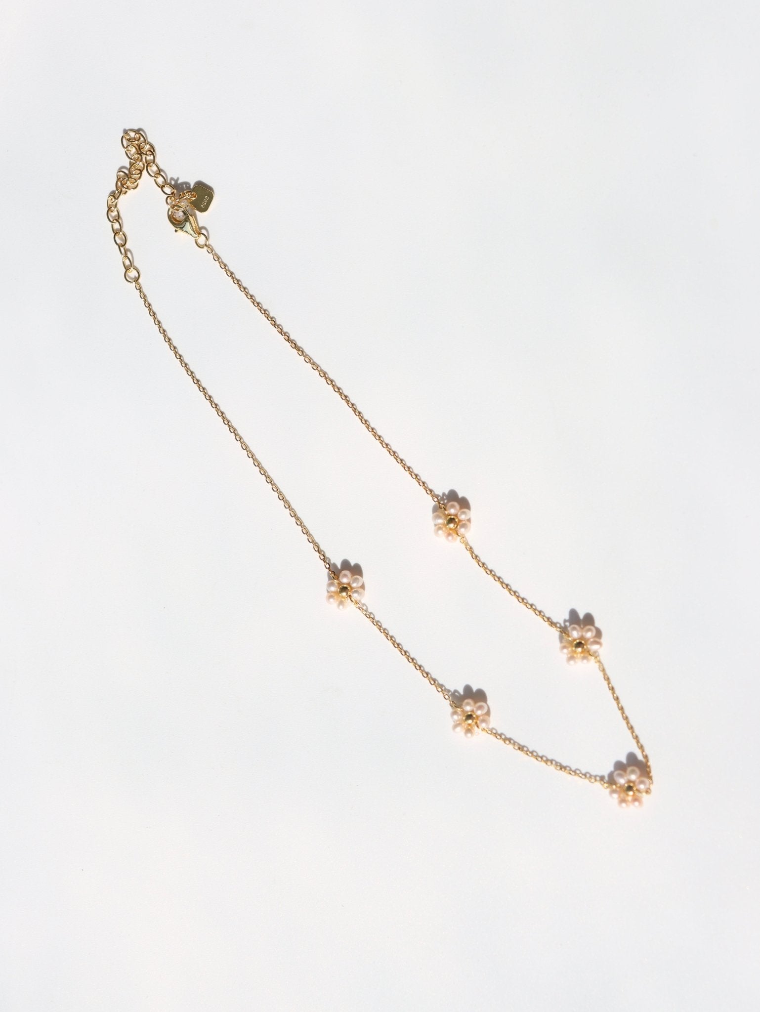 Natural Pearl Woven Floral Chain Necklace - floysun