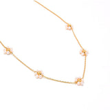 Natural Pearl Woven Floral Chain Necklace - floysun