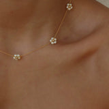 Natural Pearl Woven Floral Chain Necklace - floysun