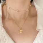 Natural Pearl Woven Floral Chain Necklace - floysun