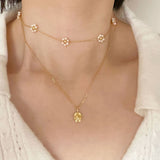 Natural Pearl Woven Floral Chain Necklace - floysun