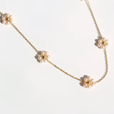 Natural Pearl Woven Floral Chain Necklace - floysun