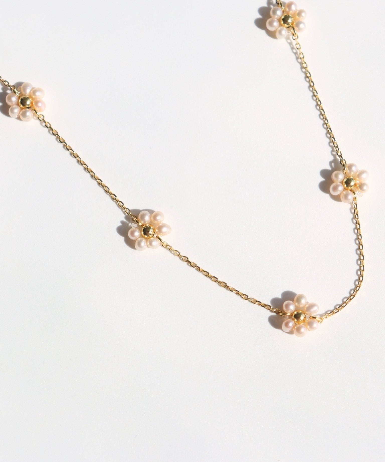 Natural Pearl Woven Floral Chain Necklace - floysun