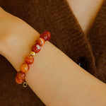 Natural Red Onyx Beaded Bracelet - floysun