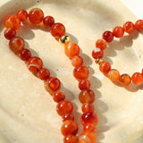 Natural Red Onyx Beaded Bracelet - floysun